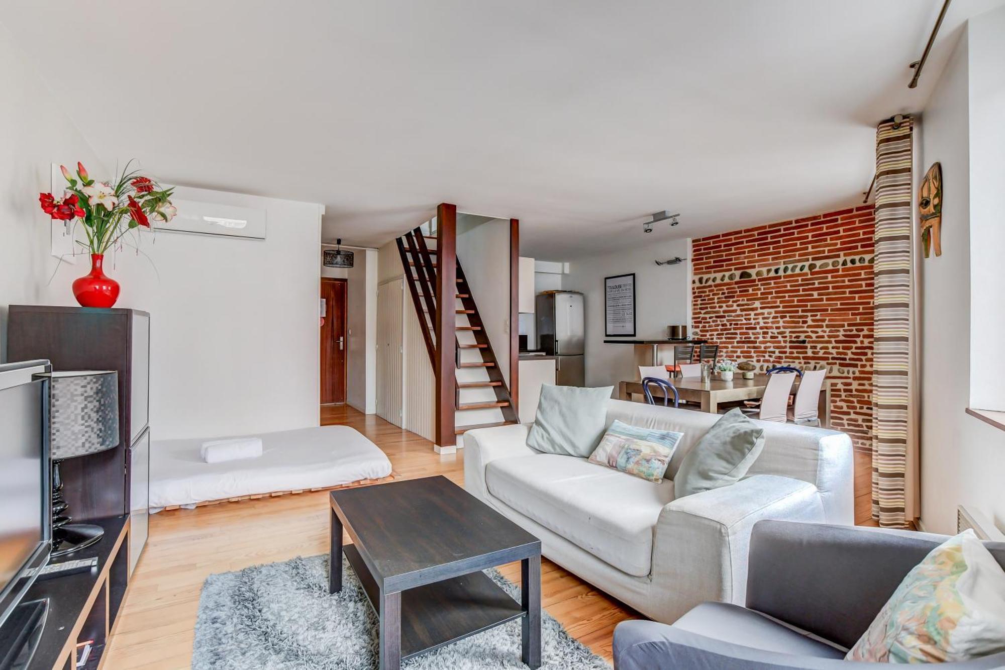 Duplex Tolosa - Pont-Neuf, Dome De La Grave, 2 Bdrs 85M2, Ac, Free Private Car Park - T3 85M2 Avec Clim, Parking Prive Gratuit Luaran gambar